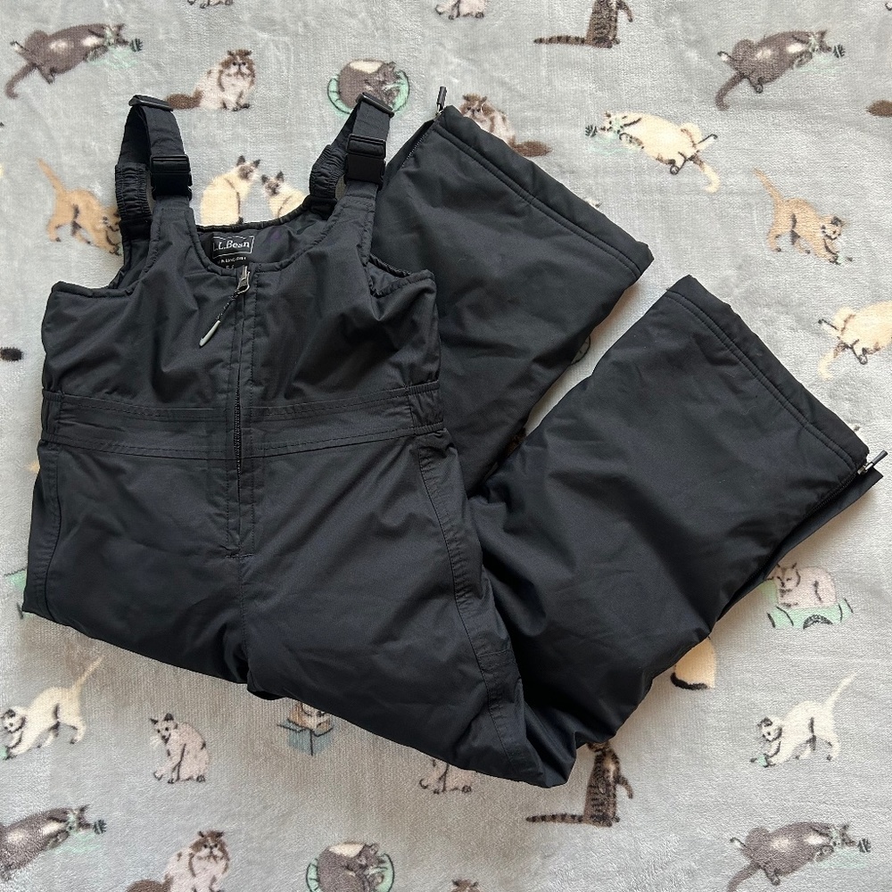 LL Bean Kids Size 5-6 Snowsuit Coveralls Black Thinsulate Insulation Winter Ware